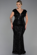 Black Long Oversized Evening Dress ABU1045