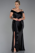 Long Black Plus Size Evening Dress ABU3255