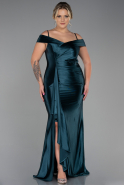 Long Emerald Green Plus Size Evening Dress ABU3255