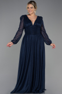 Long Navy Blue Oversized Evening Dress ABU3218