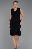 Midi Black Plus Size Evening Dress ABK1813