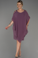 Lavender Short Chiffon Plus Size Evening Dress ABK1627