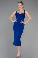 Midi Sax Blue Night Dress ABK1819
