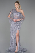 Long Silver Scaly Mermaid Prom Dress ABU3141