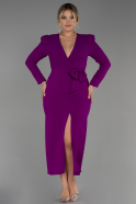 Midi Violet Plus Size Evening Dress ABK1535