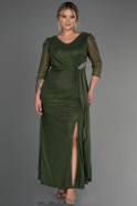 Long Olive Drab Plus Size Evening Dress ABU3279