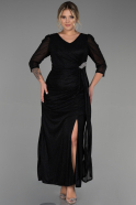 Long Black Plus Size Evening Dress ABU3279