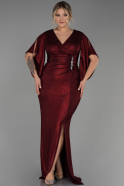 Long Burgundy Plus Size Evening Dress ABU3280