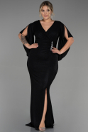 Long Black Plus Size Evening Dress ABU3280