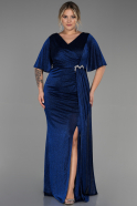 Long Sax Blue Plus Size Evening Dress ABU3282