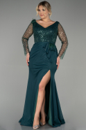 Long Emerald Green Plus Size Evening Dress ABU3284