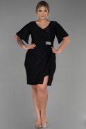 Short Black Plus Size Evening Dress ABK1824