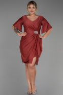 Short Light Brown Plus Size Evening Dress ABK1824