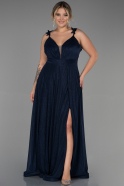 Long Navy Blue Oversized Evening Dress ABU3174