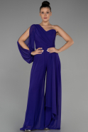 Purple Long Chiffon Invitation Dress ABT078