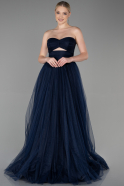 Long Navy Blue Prom Gown ABU3306