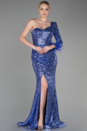 Purple Long Scaly Mermaid Prom Dress ABU3229