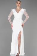 Long White Evening Dress ABU3321