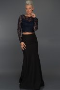 Two Pieces Navy Blue Evening Dress C7062