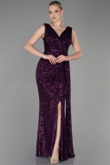 Dark Purple Long Scaly Evening Dress ABU3201