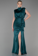 Long Emerald Green Satin Evening Dress ABU2133