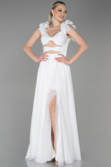 Long White Evening Dress ABU3327