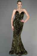 Olive Drab Long Velvet Mermaid Evening Dress ABU2787