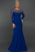 Long Sax Blue Evening Dress C7095