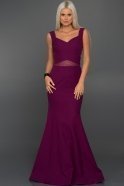 Long Dark Purple Evening Dress ABU083