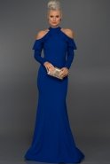 Long Sax Blue Evening Dress C7253