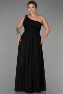 Long Black Plus Size Evening Dress ABU3289