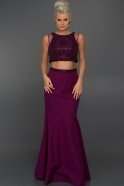 Long Violet Evening Dress ABU187