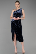 Smoked Color Midi Velvet Invitation Dress ABK1501