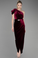 Long Burgundy Velvet Evening Dress ABU3350
