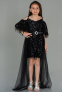 Short Black Scaly Girl Dress ABK1714