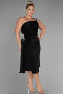 Midi Black Plus Size Invitation Dress ABK1868