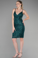 Short Emerald Green Evening Dress ABK1541