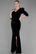 Long Black Velvet Evening Dress ABU3386