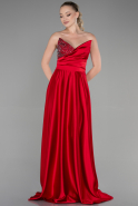 Long Red Satin Evening Dress ABU3385