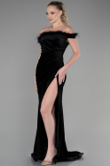 Long Black Velvet Mermaid Evening Dress ABU3392