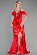 Long Red Satin Evening Dress ABU3398