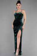 Long Emerald Green Velvet Evening Dress ABU3395