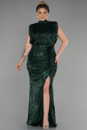 Green Long Scaly Plus Size Evening Dress ABU3115