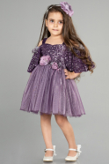 Short Purple Girl Dress ABK1058