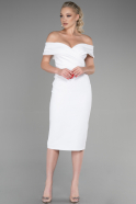 Midi White Invitation Dress ABK1902