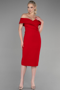 Midi Red Invitation Dress ABK1902