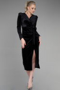 Midi Black Velvet Invitation Dress ABK1896
