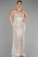 Long Mink Scaly Plus Size Evening Dress ABU3322
