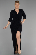 Long Black Plus Size Evening Dress ABU3468