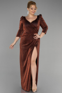 Long Copper Plus Size Evening Dress ABU3995